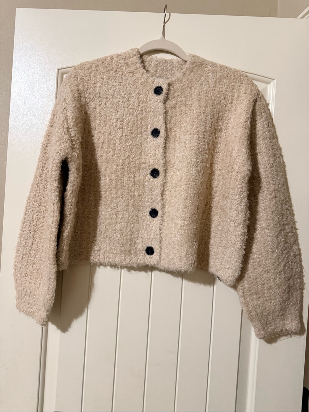 Zenana Cozy Cream Button-Front Sweater Jacket NWOT.